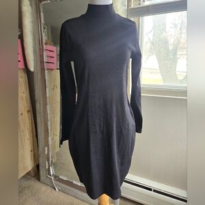 Old Navy Black Long-Sleeve Turtleneck Dress